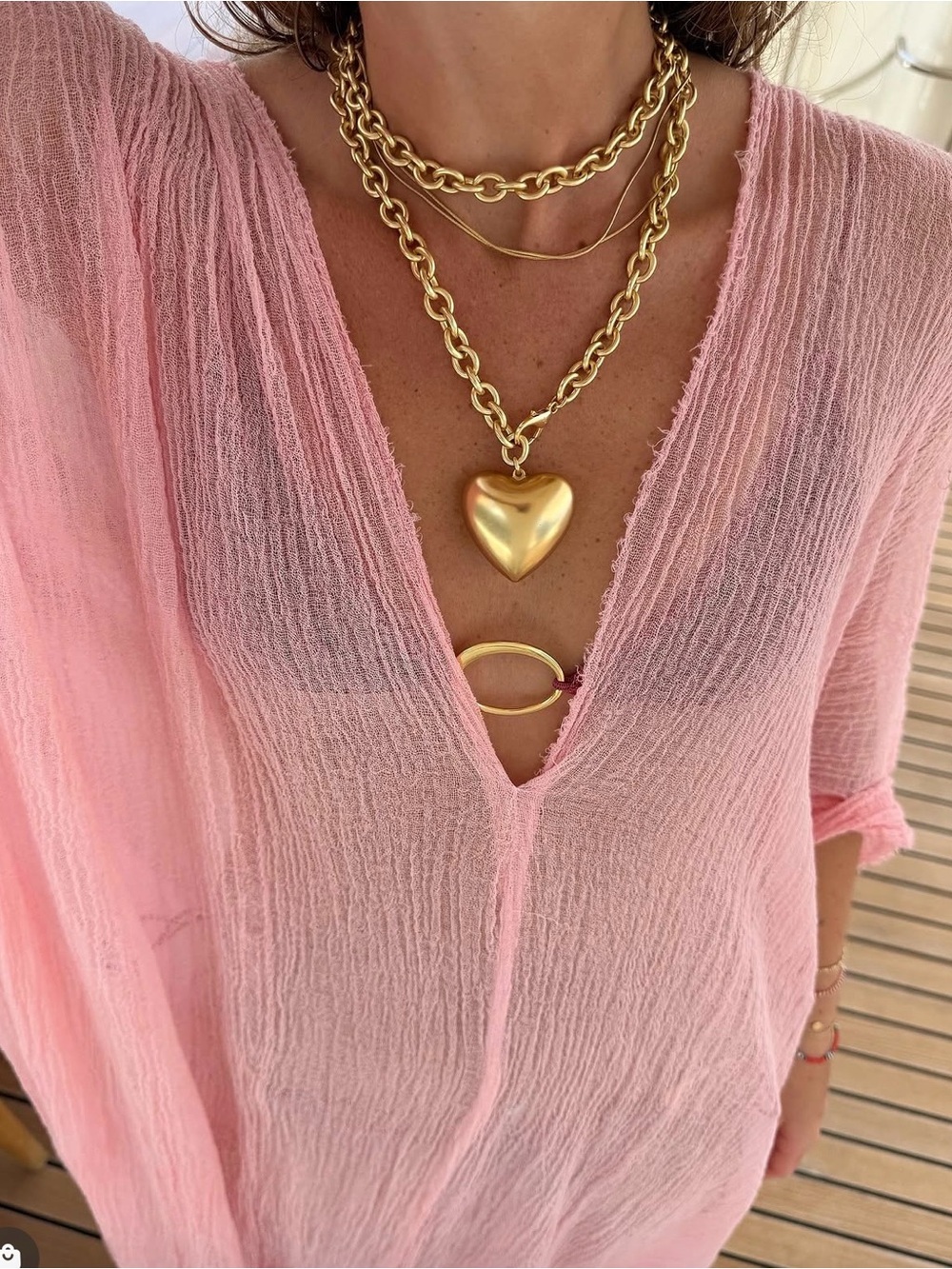 Roxanne Assoulin Authentic The Puffy Heart Necklace in Gold. NEW - Picture 13 of 16